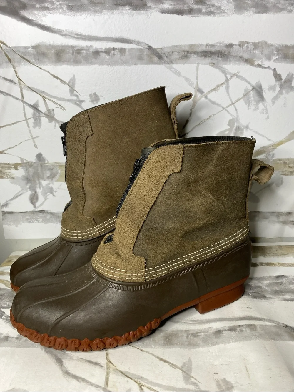 LL Bean Front Zip Flannel Lined Bean Boots